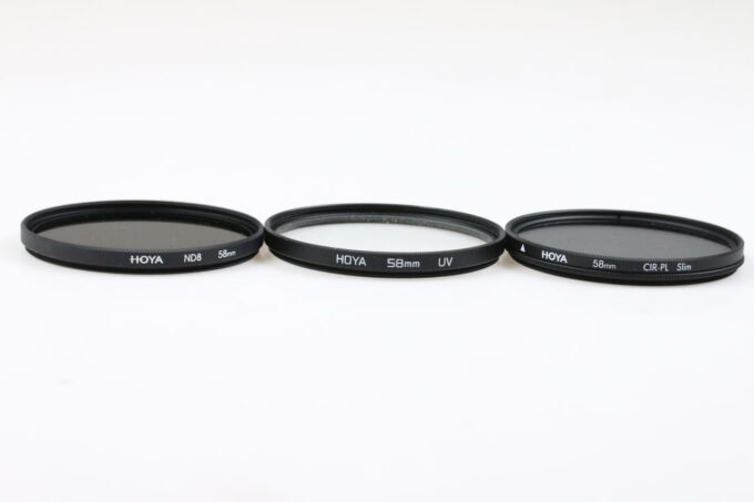 Hoya Filtersatz 58mm Pol-Cirk., UV, ND8 Filter