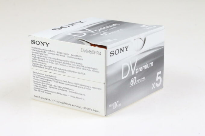 Sony Mini DV premium Digital Video Cassette 60min. - 5 Stück