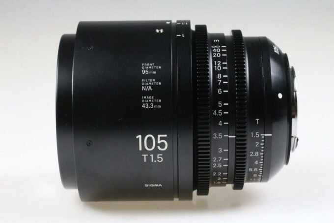 Sigma Cine 105mm T1,5 FF / EF metric - FF High Speed Prime Line - #53225456 - Image 2