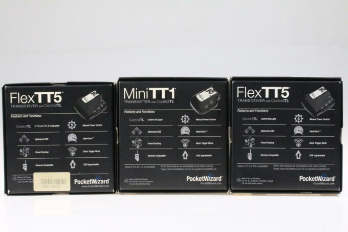 Pocket Wizard Funkauslöser SET - 2 x FlexTT5 und 1 x MiniTT1 für Canon