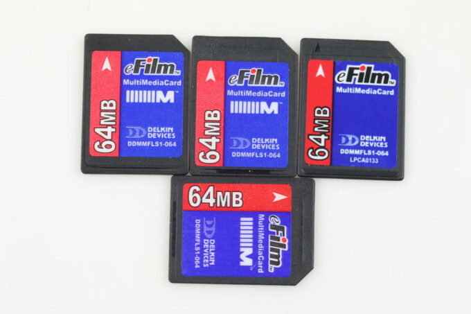 Delkin MultiMediaCard Speicherkarten 64MB - 4 Stück