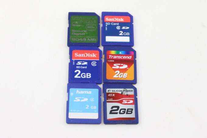 Konvolut diverse SD Karten - 6 Stück