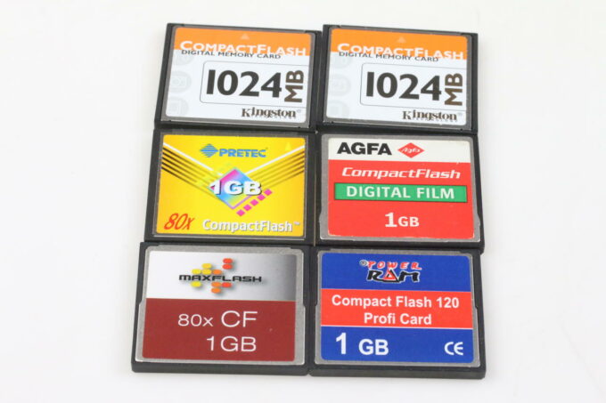 CF Speicherkarten 1GB - 6 Stück