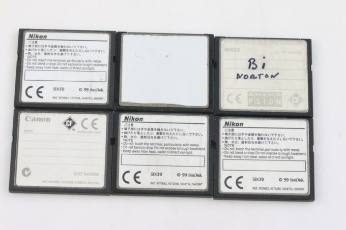 CF Speicherkarten 8 bis 20 MB - 6 Stück