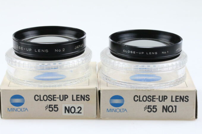 Minolta Close-Up Nr. 1 + 2 Satz Vorsatzlinse - 55mm