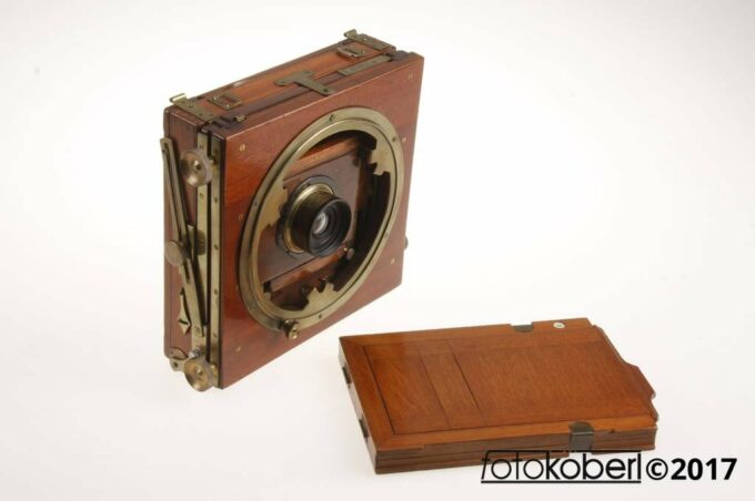 HOLZKAMERA 11,5x16 Klappkamera mit W. WATSON & SONS Objektiv - #13471