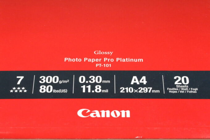 Canon Pro Platinum PT-101 A4 Premium Fotopapier 20