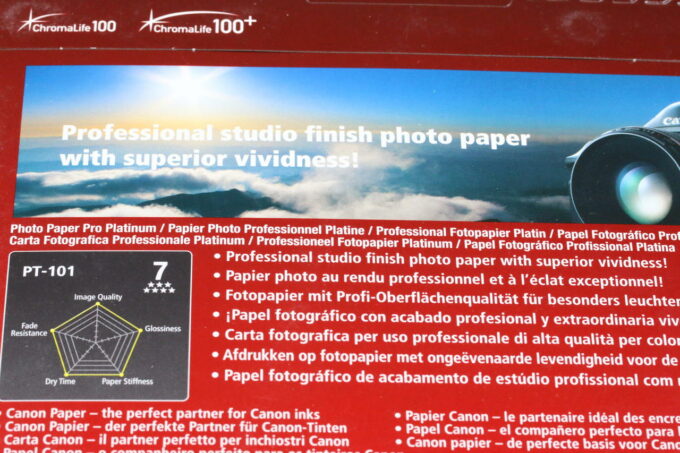 Canon Pro Platinum PT-101 A4 Premium Fotopapier 20