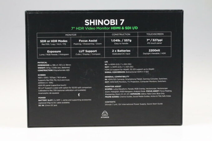 Atomos Shinobi 7 4K HDMI/SDI HDR Monitor