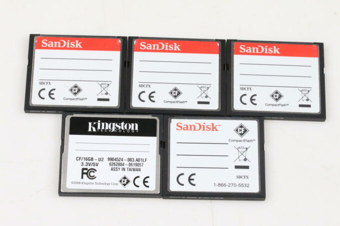 Sandisk Speicherkarten Set 5x 16GB CF