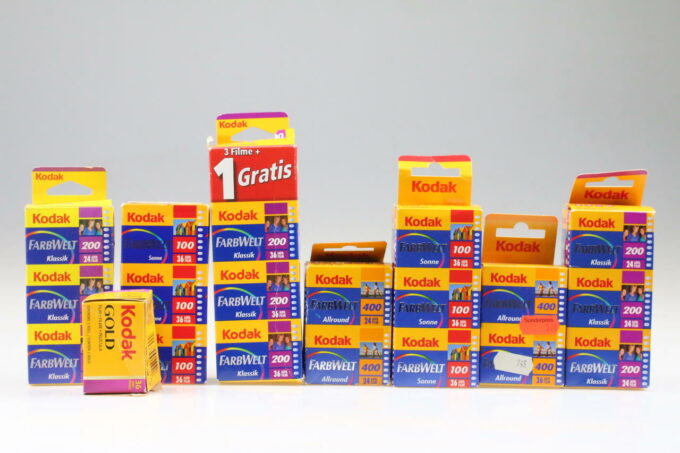 Konvolut diverse Kodak Farbfilme - Abgelaufen