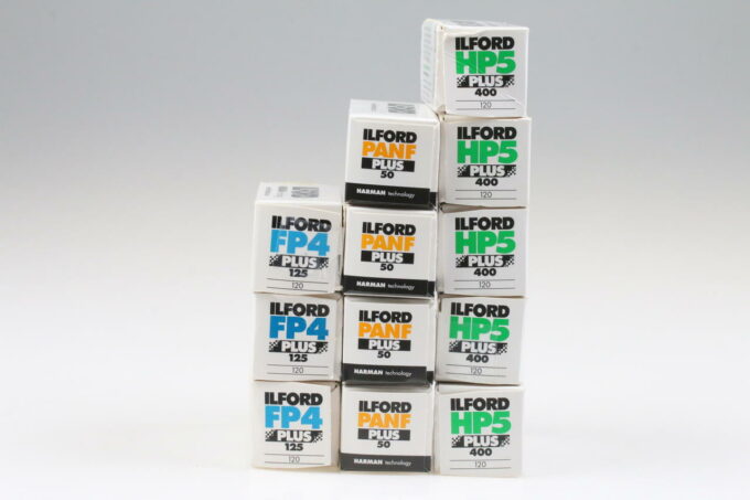 Ilford Kovolut diverse Rollfilme 120 - Abgelaufen - 12 Stück