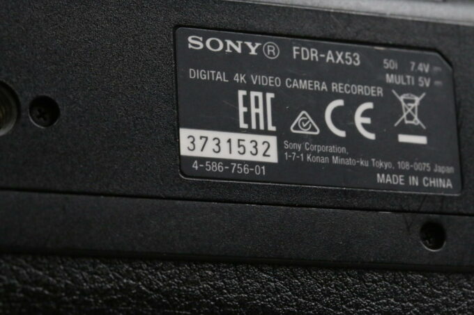 Sony FDR-AX53 Videokamera - #3731532