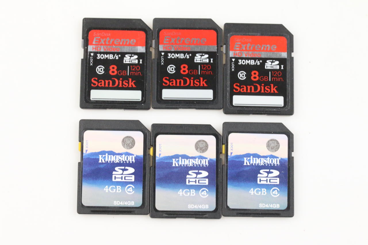 Sandisk 8 GB und Kingston SD Speicherkarten 6 Stück