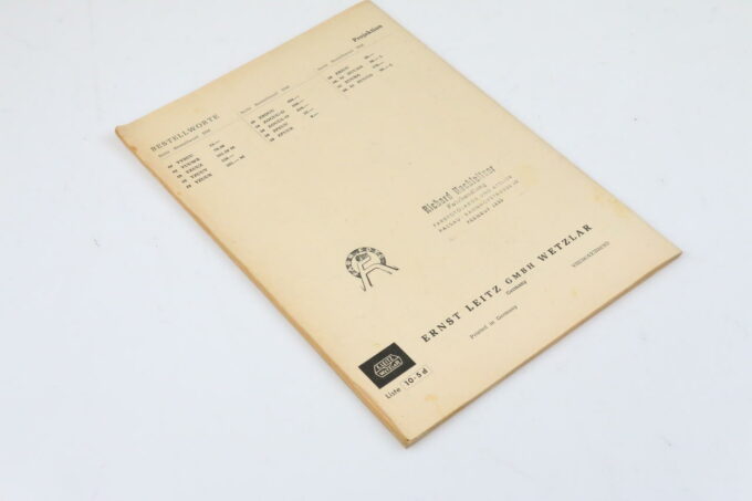 Leica Preisliste für Photo und Projektion 1958 - Image 3