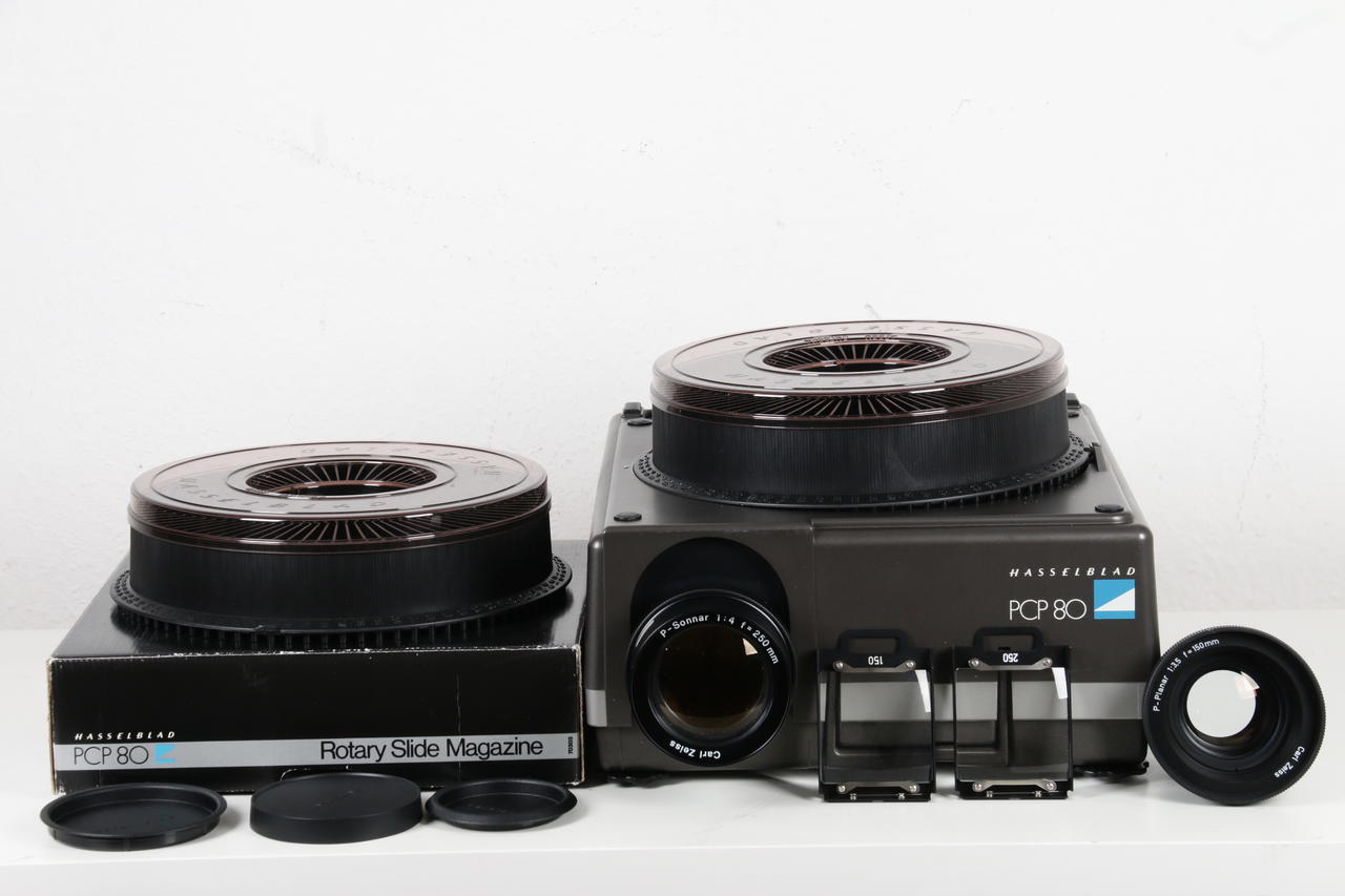 Hasselblad PCP80 6x6 Diaprojektor mit 150mm f/3,5 und 250mm f/4,0