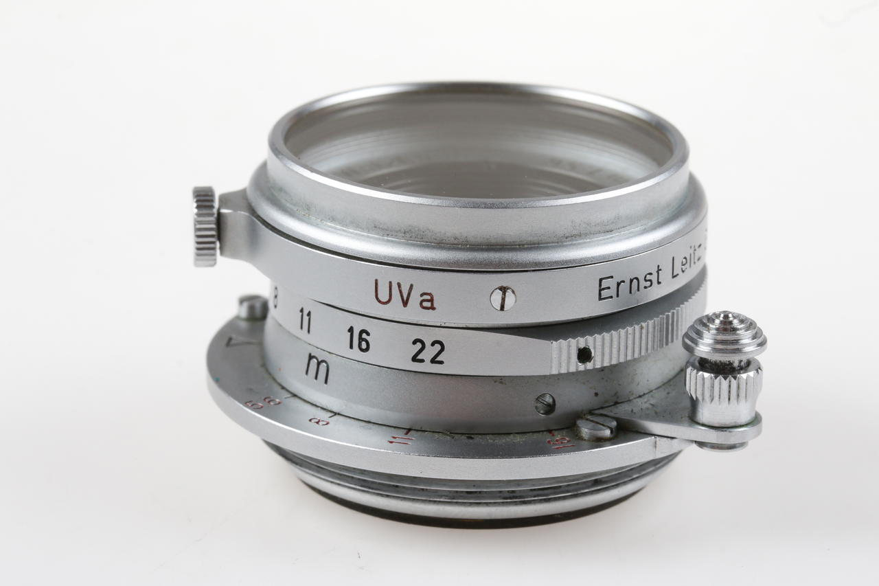 Leica Summaron 2,8cm f/5,6 red scale für M-39 Outfit mit SOOBK