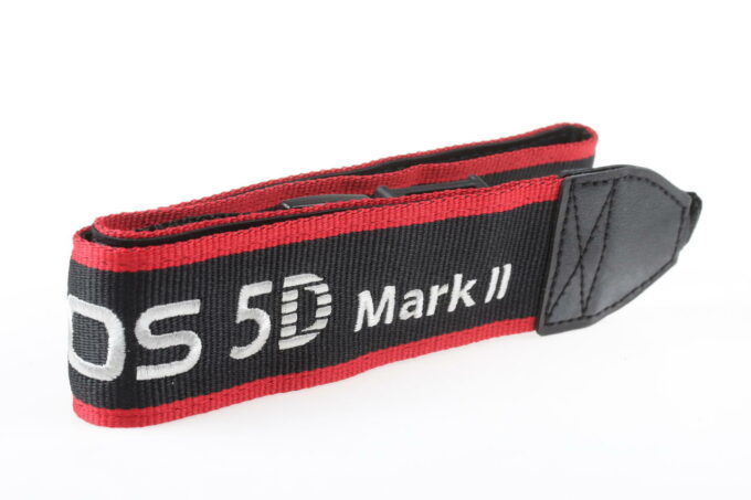 Canon EOS 5D Mark II Tragegurt schwarz/rot mit silbernem Schriftzug
