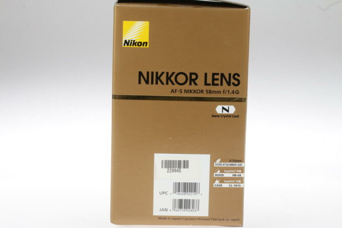 Nikon AF-S 58mm f/1,4 G - #229945