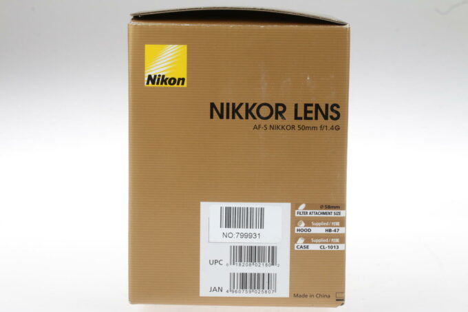 Nikon AF-S 50mm f/1,4 G - #799931