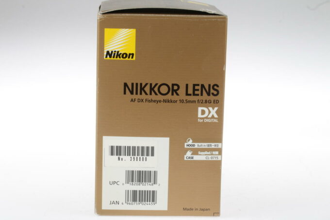 Nikon AF DX Fisheye-Nikkor 10,5mm f/2,8 G ED - #398800