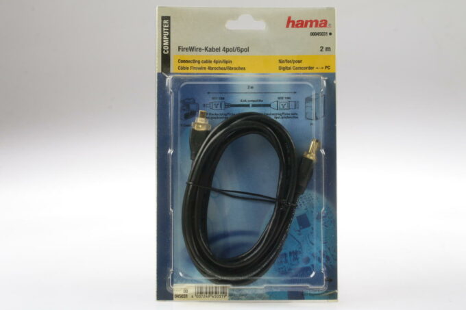 Hama FireWire Kabel 4-pin auf 6-pin 2m