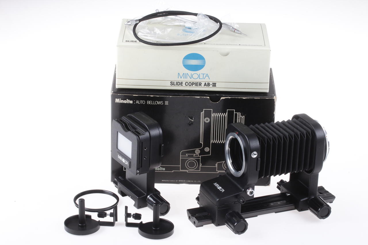 Minolta Balgengerät MD Auto Bellows III mit Slide Copier AB-III