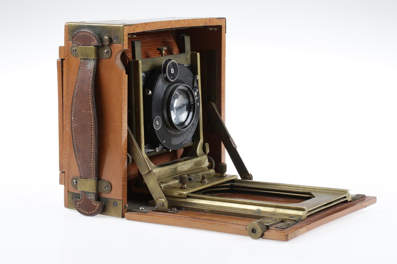 Diverse Holzkamera 9x12cm brauner Balgen Coronar 15cm - #31457