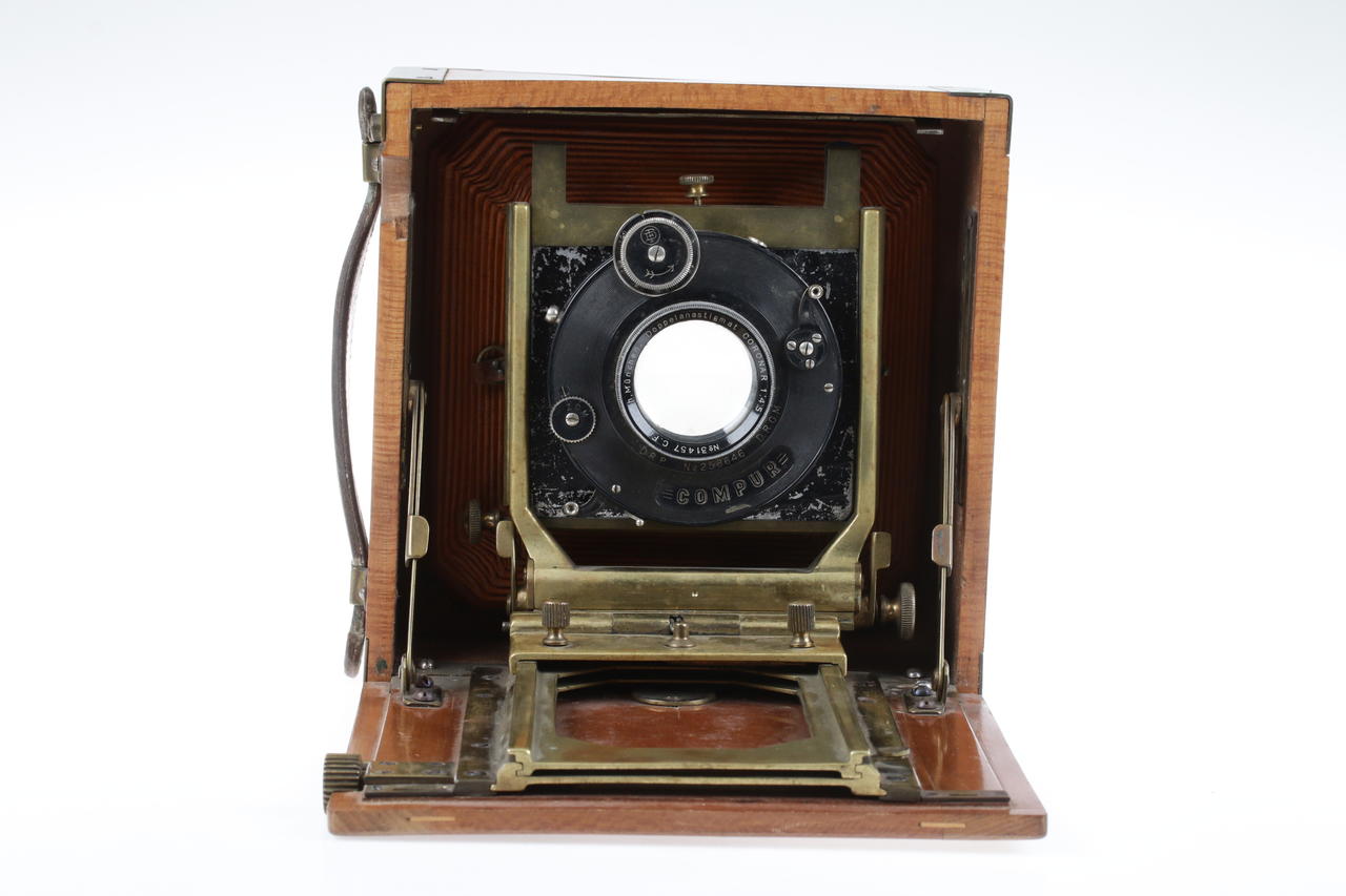 Diverse Holzkamera 9x12cm brauner Balgen Coronar 15cm - #31457