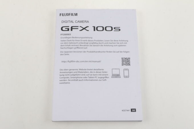FUJIFILM Anleitung für GFX 100s