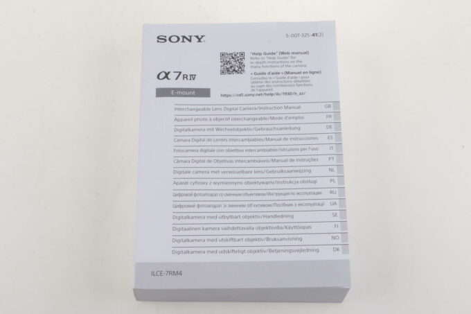 Sony Anleitung für Alpha 7R IV