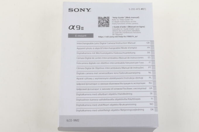 Sony Anleitung für Alpha 9 II