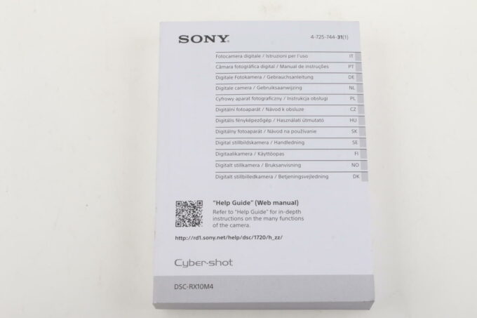 Sony Anleitung für RX10 M4
