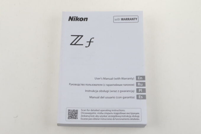 Nikon Manual for Z f (englisch)