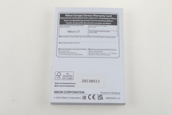 Nikon Manual for Z f (englisch)