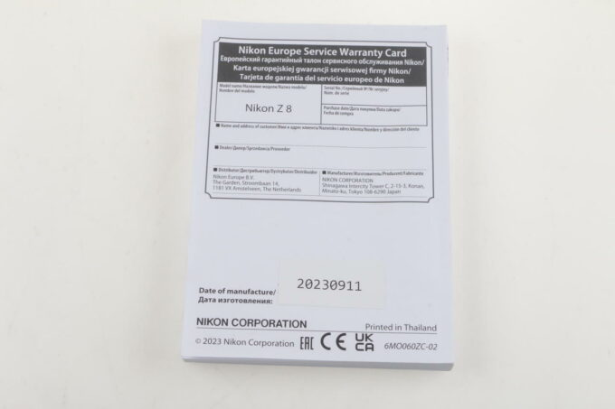 Nikon Manual for Z 8 (englisch)