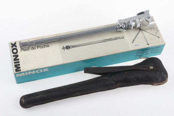 Minox Taschenstativ silber mit Halter