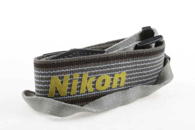 Nikon Tragegurt 7 grau mit gelber Aufschrift