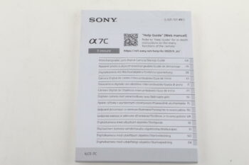 Sony Anleitung für Alpha 7c