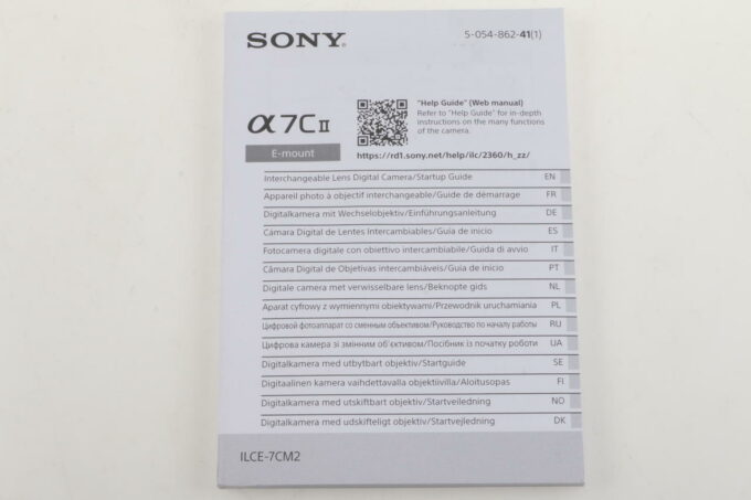 Sony Anleitung für Alpha 7c II