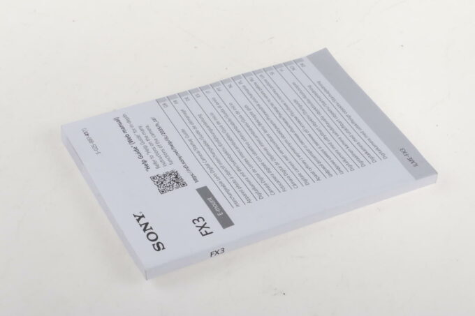 Sony Anleitung für FX3