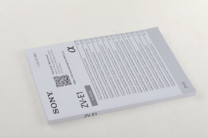Sony Anleitung für ZV-E1