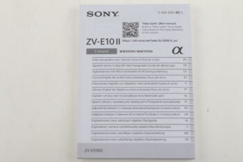 Sony Anleitung für ZV-E10 II