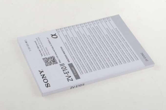 Sony Anleitung für ZV-E10 II