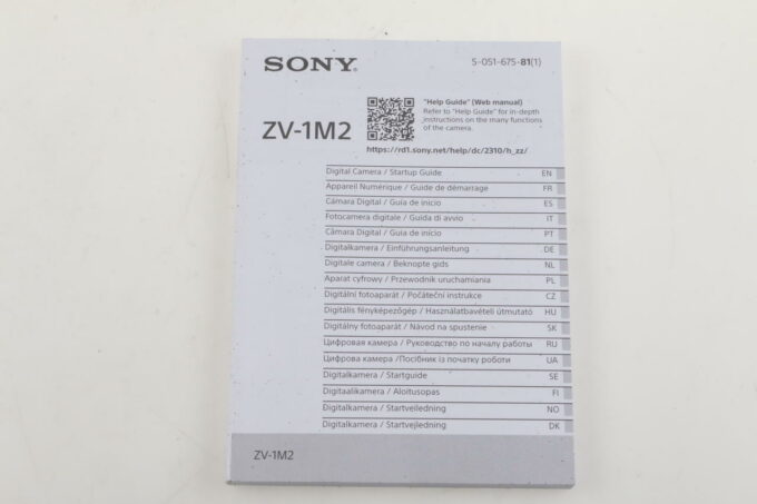 Sony Anleitung für ZV-1 M2