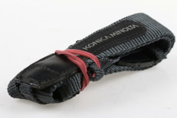 Minolta Tragegurt / grau mit weißer Aufschrift