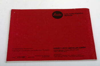 Leica Bedienungsanleitung für R4s