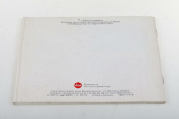 Leica Bedienungsanleitung für R7 - Englisch