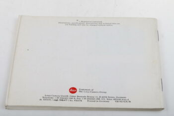 Leica Bedienungsanleitung für R7 englisch