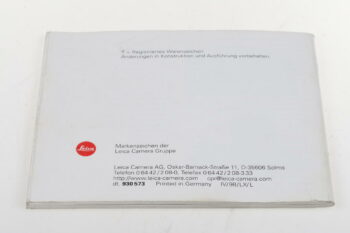 Leica Bedienungsanleitung für R8
